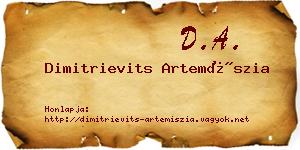 Dimitrievits Artemíszia névjegykártya